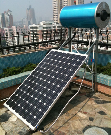 Coletor solar pressurizado com tubo de calor, 