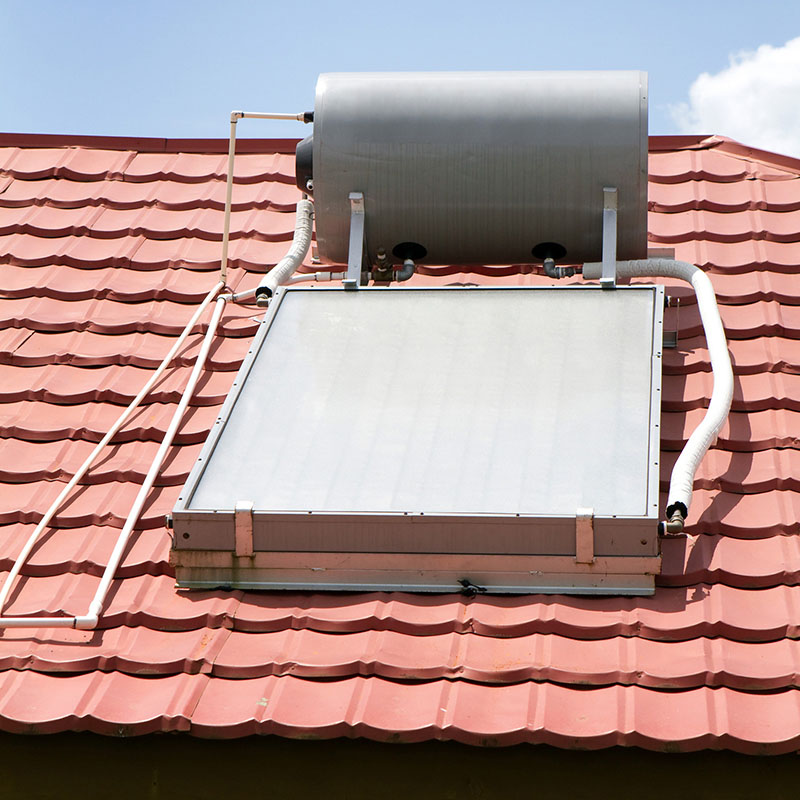 Pequeno aquecedor solar de água não pressurizado, 