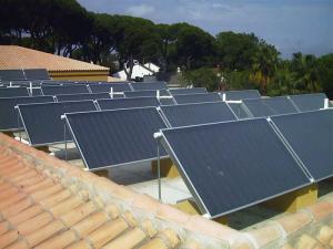 Vários placa plana aquecimento coletor solar